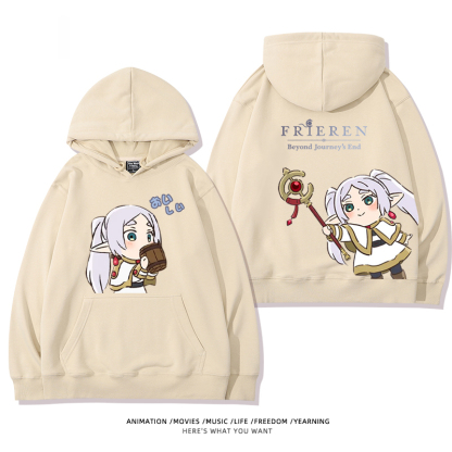 葬送的芙莉蓮 2024秋冬新款親子情侶裝薄絨款連帽衛衣