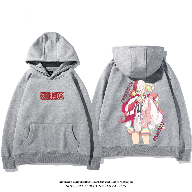 航海王紅髮歌姬烏塔 聯名衛衣2024秋冬新款親子情侶裝薄絨款連帽衛衣