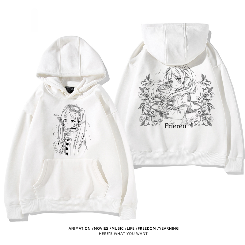 葬送的芙莉蓮 2024秋冬新款親子情侶裝薄絨款連帽衛衣