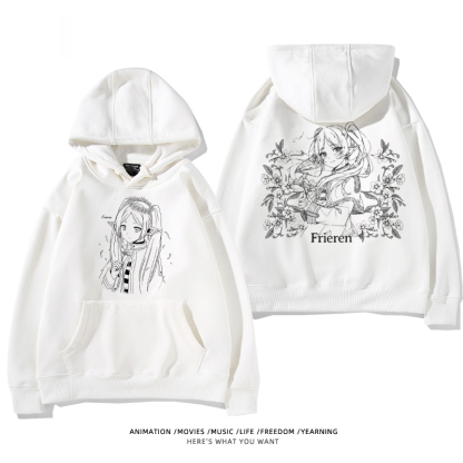 葬送的芙莉蓮 2024秋冬新款親子情侶裝薄絨款連帽衛衣