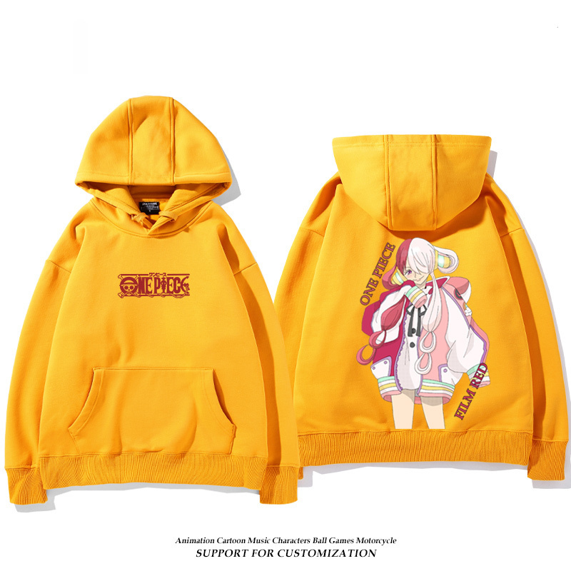 航海王紅髮歌姬烏塔 聯名衛衣2024秋冬新款親子情侶裝薄絨款連帽衛衣