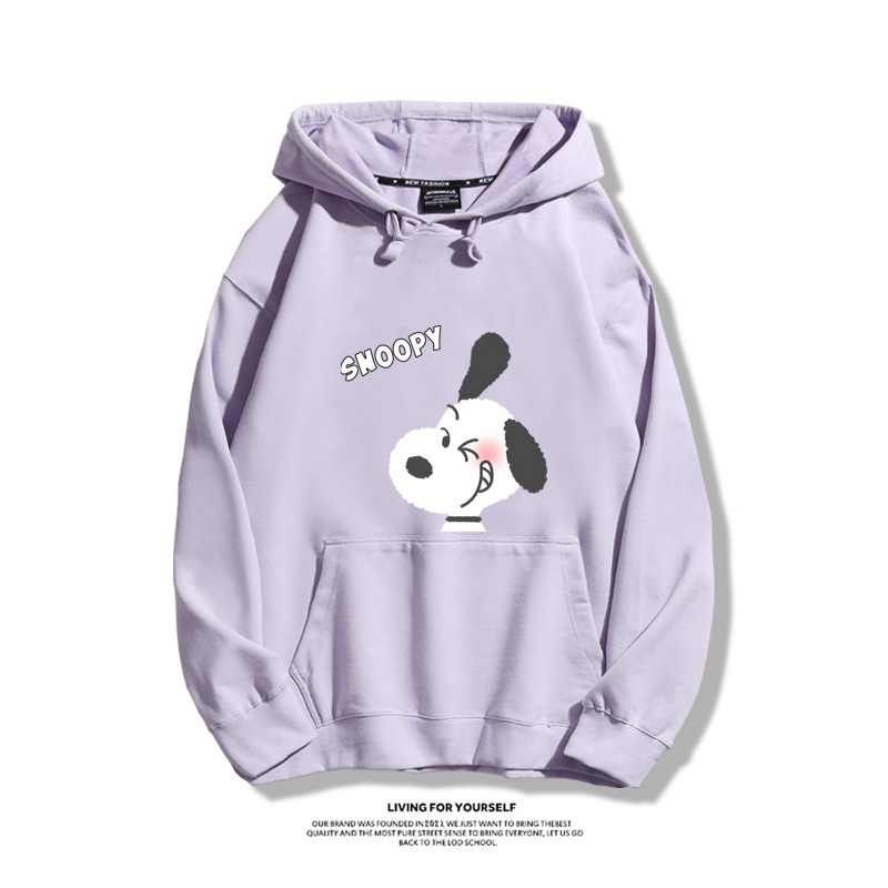 史努比聯名衛衣2023秋冬新款親子情侶裝薄絨款連帽衛衣