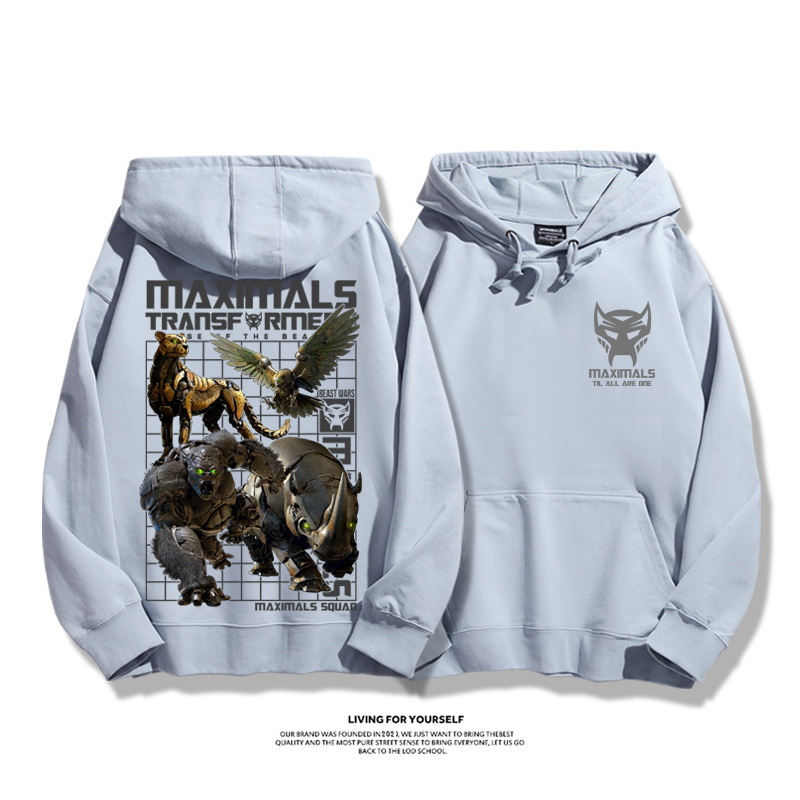 變形金剛7聯名衛衣2023秋冬新款親子情侶裝薄絨款連帽衛衣