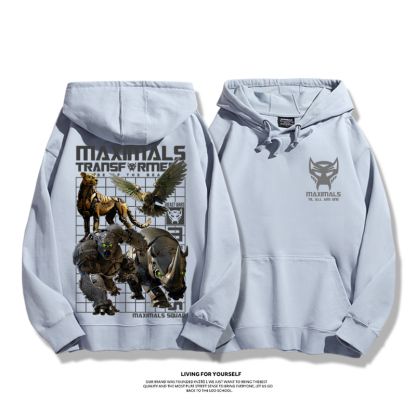 變形金剛7聯名衛衣2023秋冬新款親子情侶裝薄絨款連帽衛衣