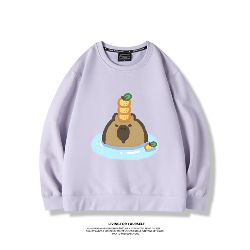 卡皮巴拉水豚2024親子情侶裝 圓領長袖