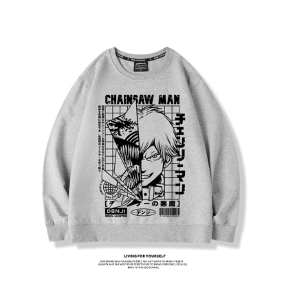 鏈鋸人電次2023親子情侶裝 圓領長袖