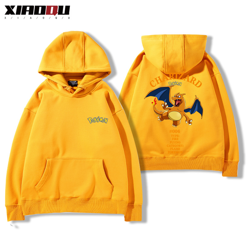 寶可夢聯名衛衣2024秋冬新款親子情侶裝薄絨款連帽衛衣