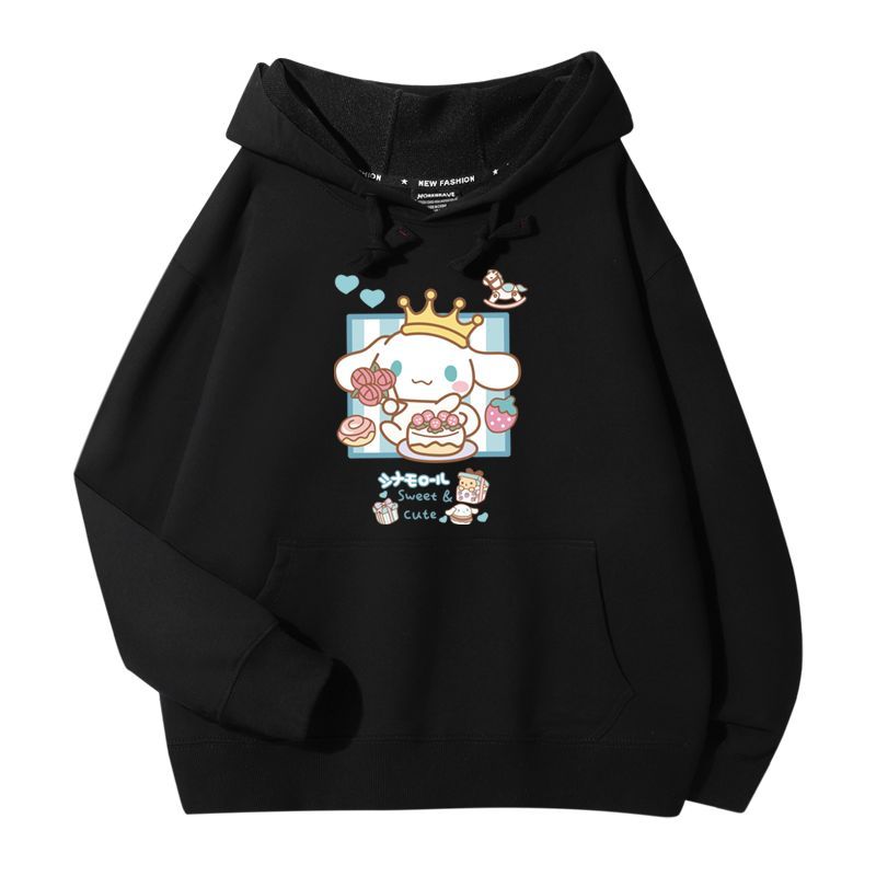 三麗鷗大耳狗聯名衛衣2023秋冬新款親子情侶裝薄絨款連帽衛衣