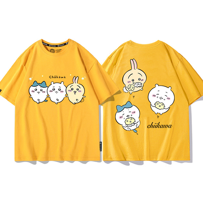 Chiikawa聯名衛衣2024秋冬新款親子情侶裝薄絨款連帽衛衣