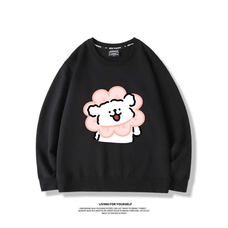 線條小狗2023親子情侶裝 圓領長袖