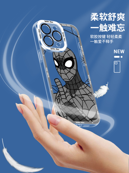 蘋果 系列惡搞蜘蛛俠蝙蝠俠天使眼透明防摔手機殼