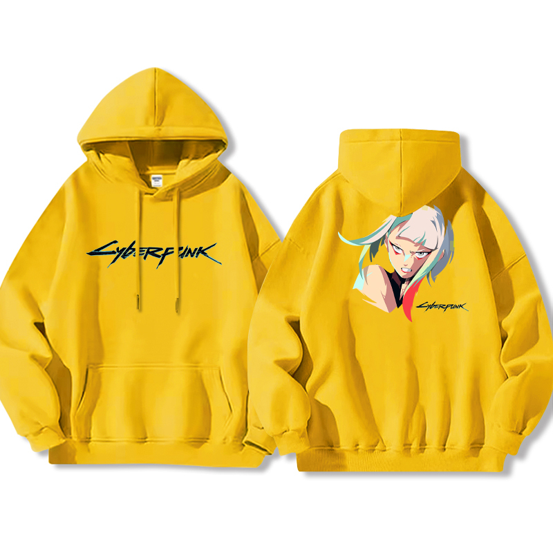 賽博朋克 聯名衛衣2024秋冬新款親子情侶裝薄絨款連帽衛衣