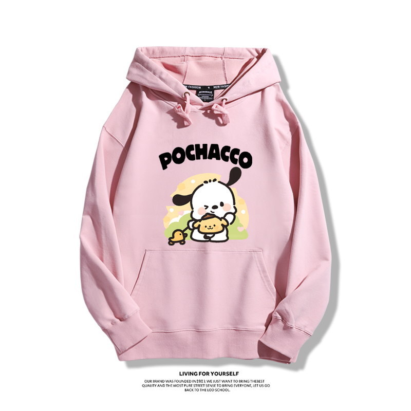 三麗鷗聯名衛衣2024秋冬新款親子情侶裝薄絨款連帽衛衣