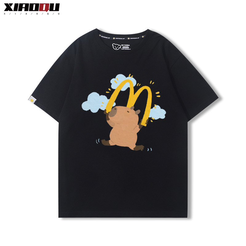 卡皮巴拉 2024親子情侶男女同款 純棉T恤