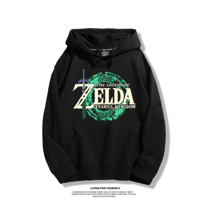 薩爾達傳說王國之淚聯名衛衣2024秋冬新款親子情侶裝薄絨款連帽衛衣