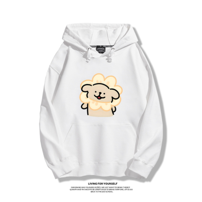 線條小狗聯名衛衣2023秋冬新款親子情侶裝薄絨款連帽衛衣