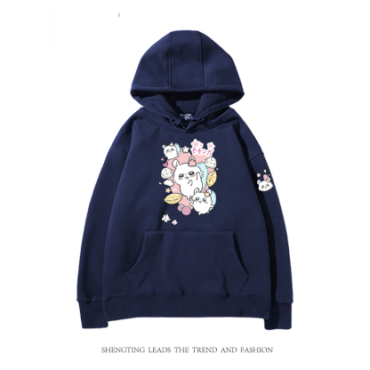 chiikawa 2024秋冬新款親子情侶裝薄絨款連帽衛衣