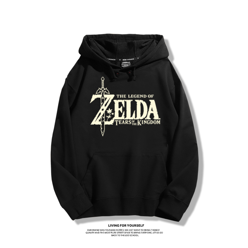 薩爾達傳說王國之淚聯名衛衣2023秋冬新款親子情侶裝薄絨款連帽衛衣
