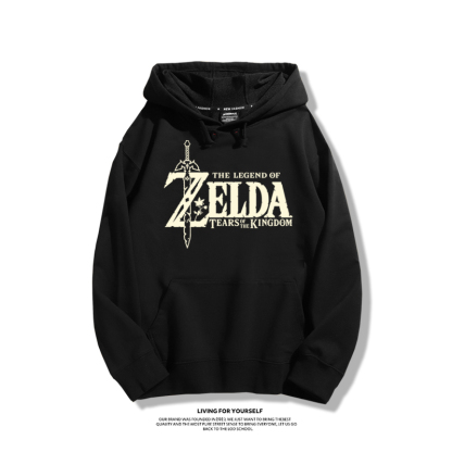薩爾達傳說王國之淚聯名衛衣2023秋冬新款親子情侶裝薄絨款連帽衛衣