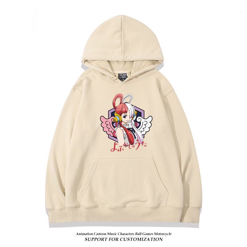 航海王紅髮歌姬烏塔 聯名衛衣2024秋冬新款親子情侶裝薄絨款連帽衛衣