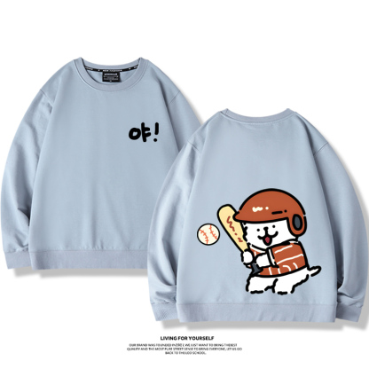 線條小狗2023親子情侶裝 圓領長袖