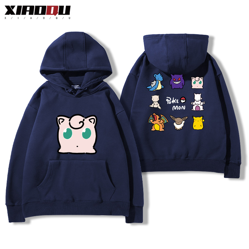 寶可夢聯名衛衣2024秋冬新款親子情侶裝薄絨款連帽衛衣