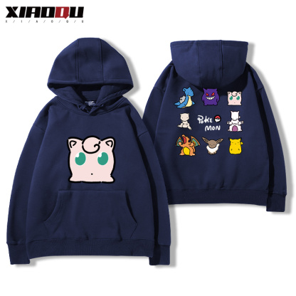 寶可夢聯名衛衣2024秋冬新款親子情侶裝薄絨款連帽衛衣