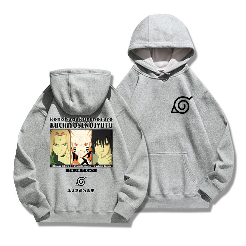 火影忍者聯名衛衣2024秋冬新款親子情侶裝薄絨款連帽衛衣