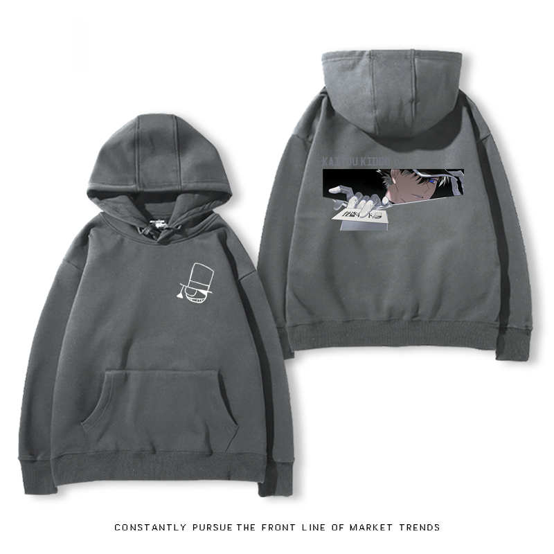 名偵探柯南聯名衛衣2024秋冬新款親子情侶裝薄絨款連帽衛衣