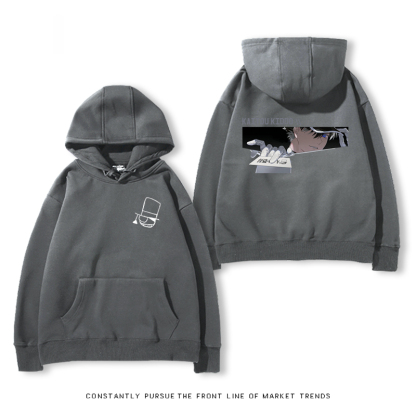 名偵探柯南聯名衛衣2024秋冬新款親子情侶裝薄絨款連帽衛衣