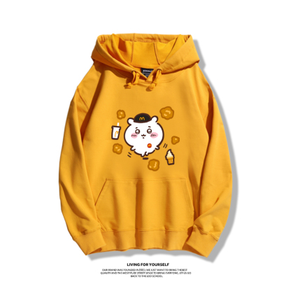 吉伊卡哇chiikawa聯名衛衣2024秋冬新款親子情侶裝薄絨款連帽衛衣