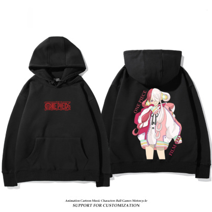 航海王紅髮歌姬烏塔 聯名衛衣2024秋冬新款親子情侶裝薄絨款連帽衛衣