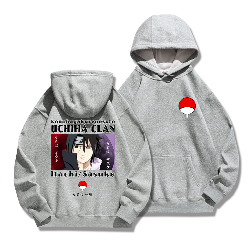 火影忍者聯名衛衣2024秋冬新款親子情侶裝薄絨款連帽衛衣