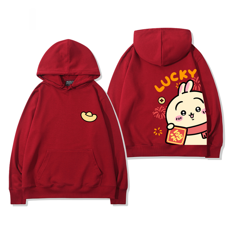 chiikawa 2024秋冬新款親子情侶裝薄絨款連帽衛衣