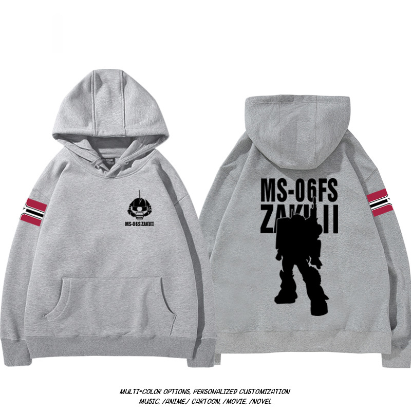 機動戰士高達扎古吉翁 聯名衛衣2024秋冬新款親子情侶裝薄絨款連帽衛衣