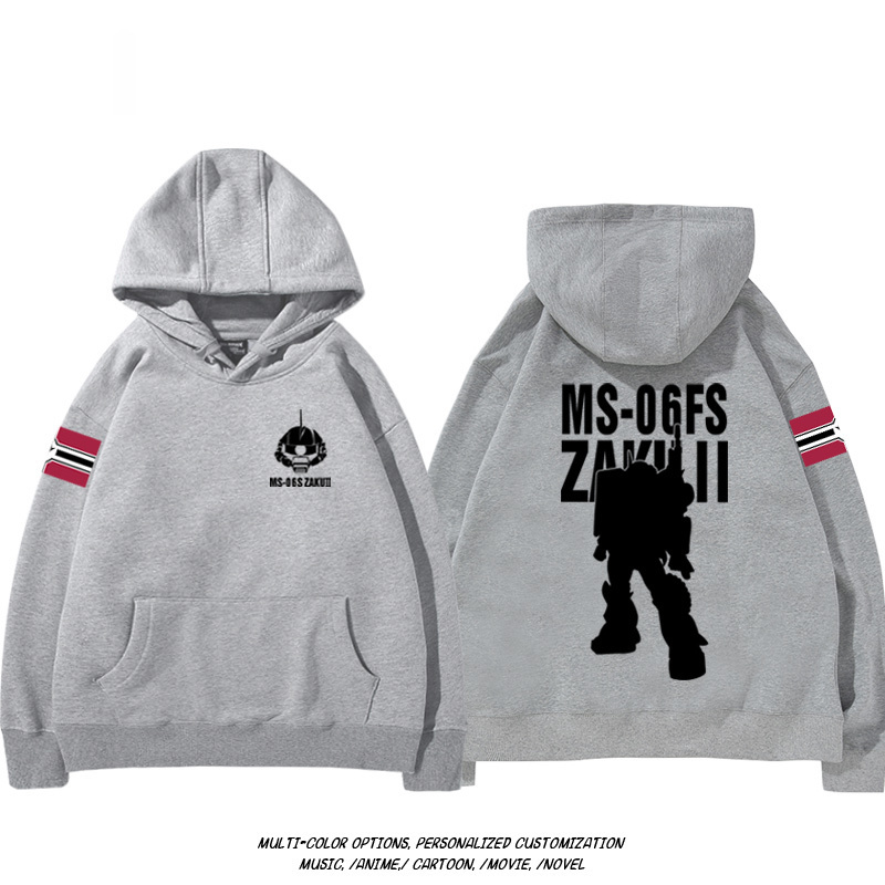 機動戰士高達扎古吉翁 聯名衛衣2024秋冬新款親子情侶裝薄絨款連帽衛衣
