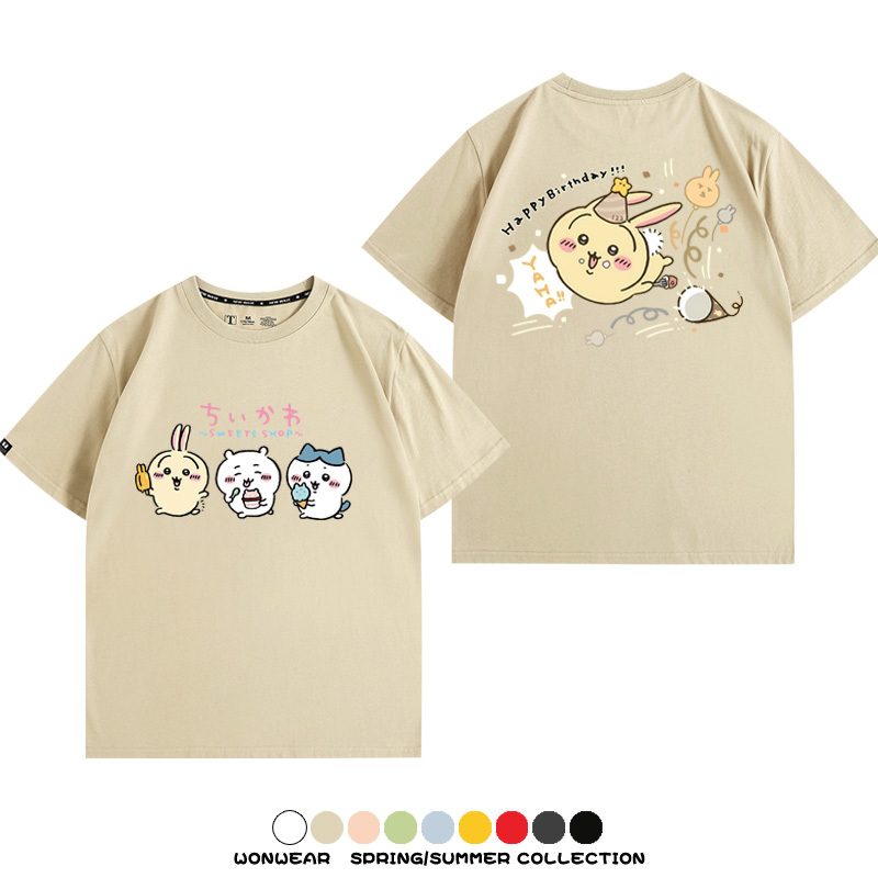 Chiikawa吉伊卡哇烏薩奇寶寶 親子情侶裝寬鬆短袖T