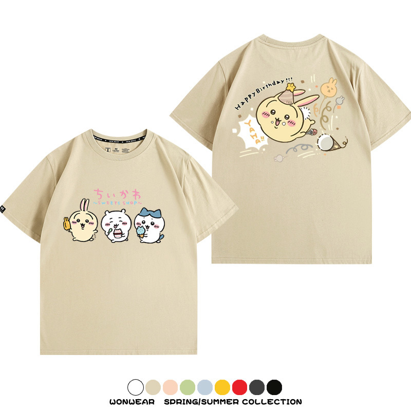 Chiikawa吉伊卡哇烏薩奇寶寶 親子情侶裝寬鬆短袖T