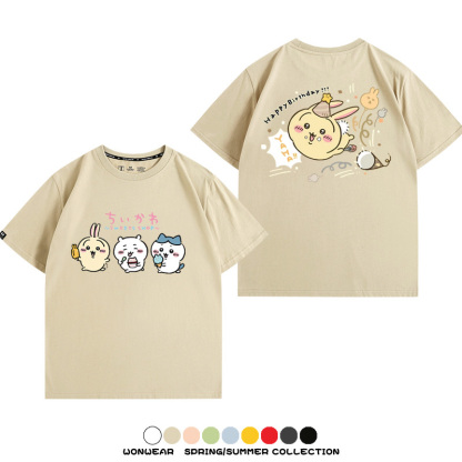 Chiikawa吉伊卡哇烏薩奇寶寶 親子情侶裝寬鬆短袖T