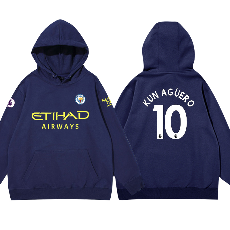 24-25賽季曼城主場球衣17號德布勞內9號哈蘭德 足球球迷 寬鬆百搭 秋冬款 寬鬆連帽衛衣