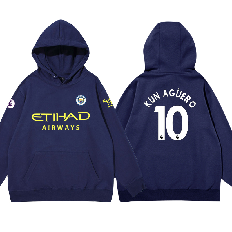 24-25賽季曼城主場球衣17號德布勞內9號哈蘭德 足球球迷 寬鬆百搭 秋冬款 寬鬆連帽衛衣