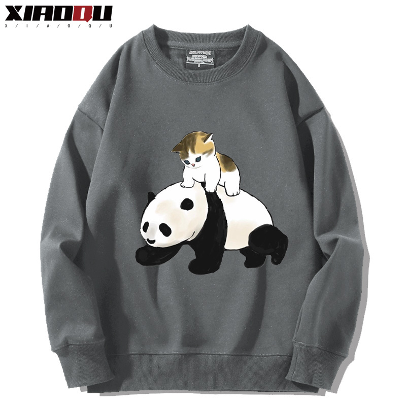 可愛貓咪熊貓 2024親子情侶裝 圓領長袖