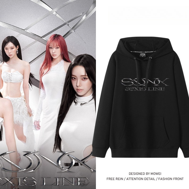 aespa巡迴演唱會SYNK aeXIS LINE 周邊衛衣2025秋冬新款親子情侶裝連帽衛衣