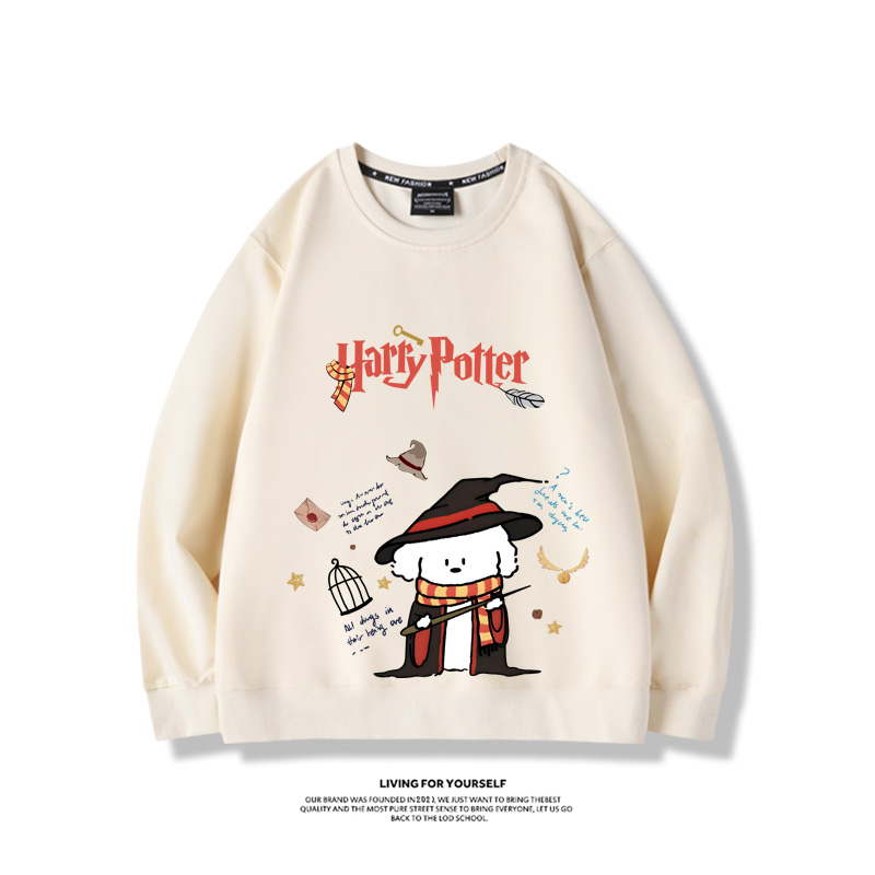 線條小狗2023親子情侶裝 圓領長袖