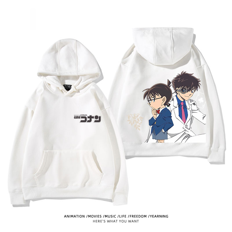 名偵探柯南 聯名衛衣2024秋冬新款親子情侶裝薄絨款連帽衛衣