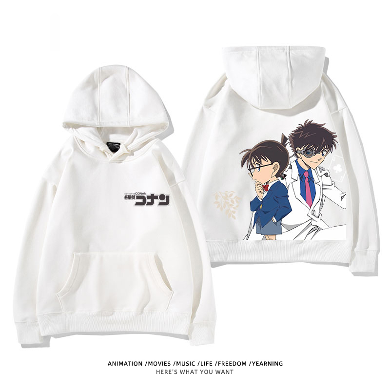 名偵探柯南 聯名衛衣2024秋冬新款親子情侶裝薄絨款連帽衛衣