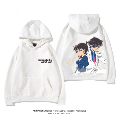 名偵探柯南 聯名衛衣2024秋冬新款親子情侶裝薄絨款連帽衛衣