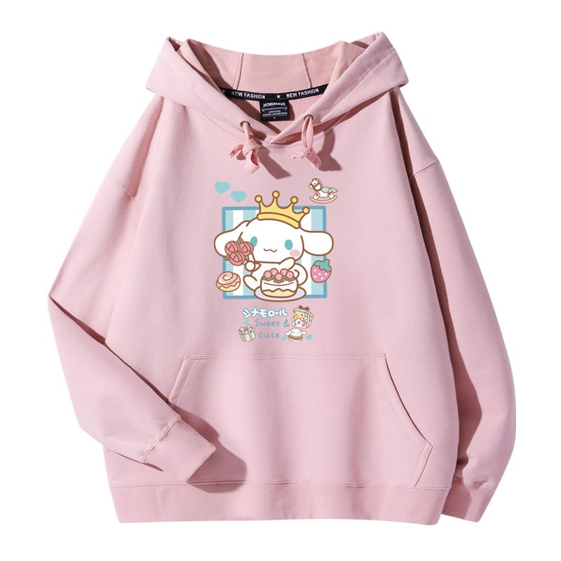 三麗鷗大耳狗聯名衛衣2023秋冬新款親子情侶裝薄絨款連帽衛衣