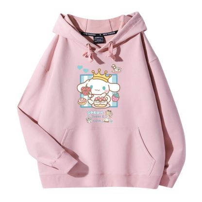 三麗鷗大耳狗聯名衛衣2023秋冬新款親子情侶裝薄絨款連帽衛衣