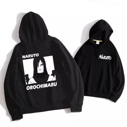火影忍者聯名衛衣2024秋冬新款親子情侶裝薄絨款連帽衛衣